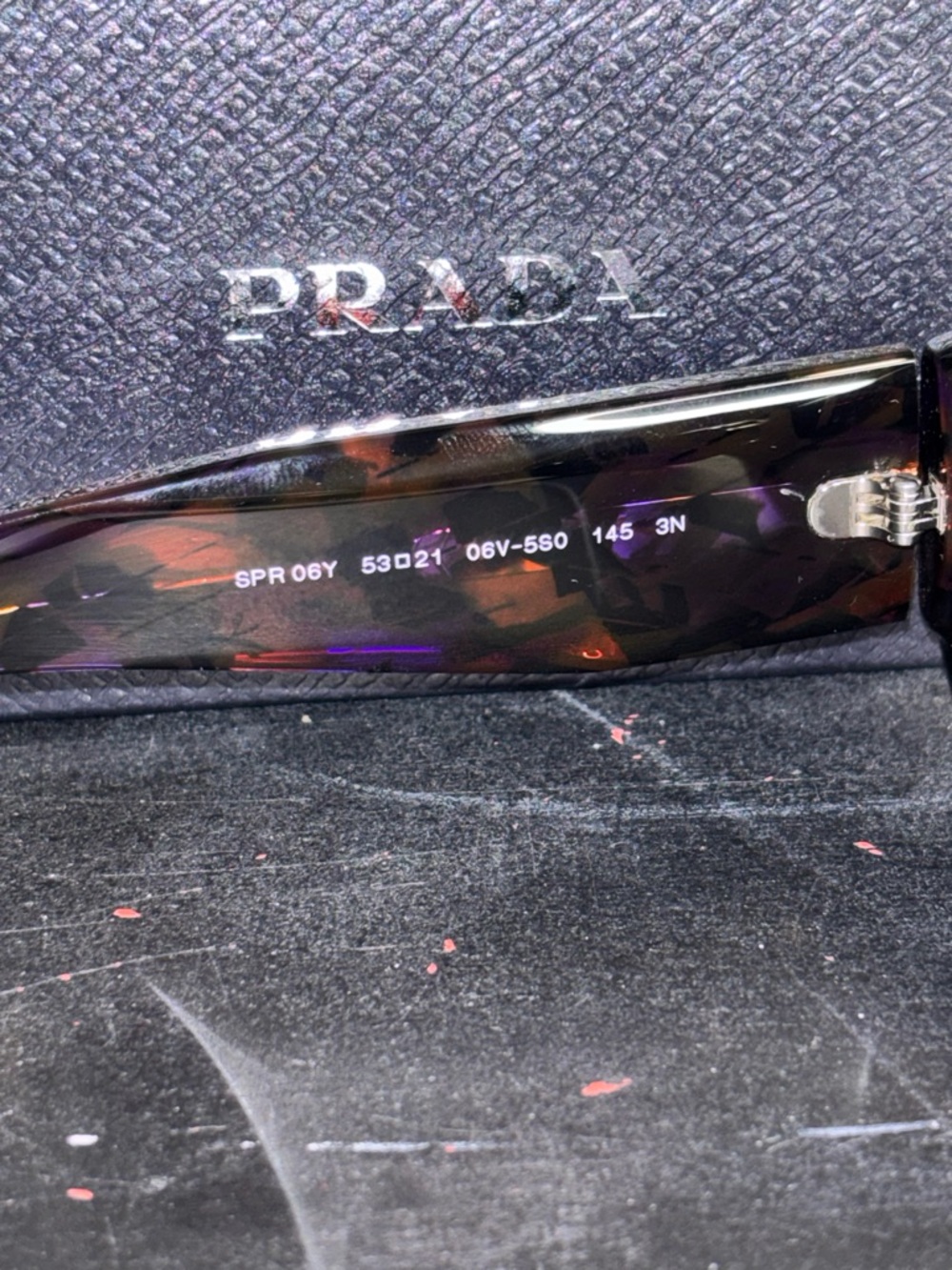 Prada PR06YS Symbole Rectangular Tortoise Shell Sunglasses in Case NIB - Picture 5 of 5
